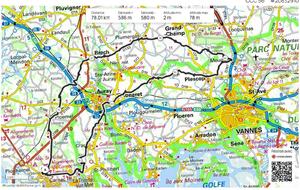 Circuit du 16 mars...
Ploemel, Coet Quintin, Kerstran, Brech, Plumergat, Chanticoq, Meucon, Plescop, Meriadec, Pluneret, Auray, Riviere Crach, La Trinité, Carnac